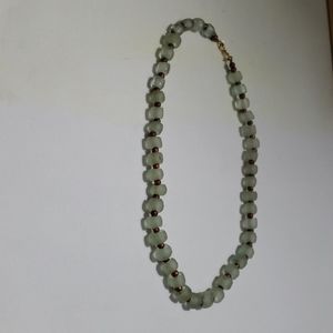 Sea foam beads with mini  brass baby beads